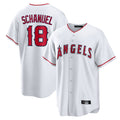 LA.Angels #18 Nolan Schanuel Player White Home Game Ddoa Stitched Jerseys
