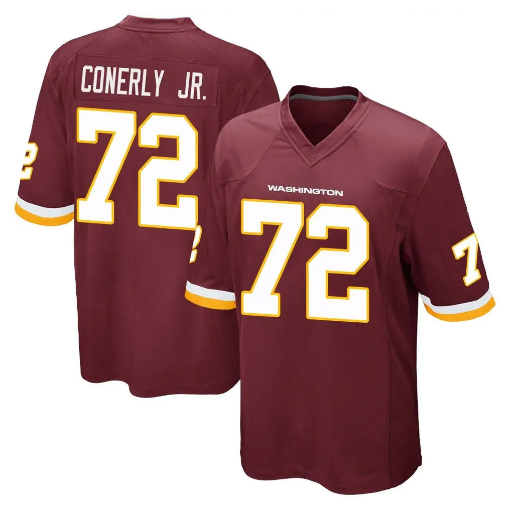 W.Commanders #72 Josh Conerly Jr. Player Burgundy Team Color Home Game Ddoa Stitched Jerseys