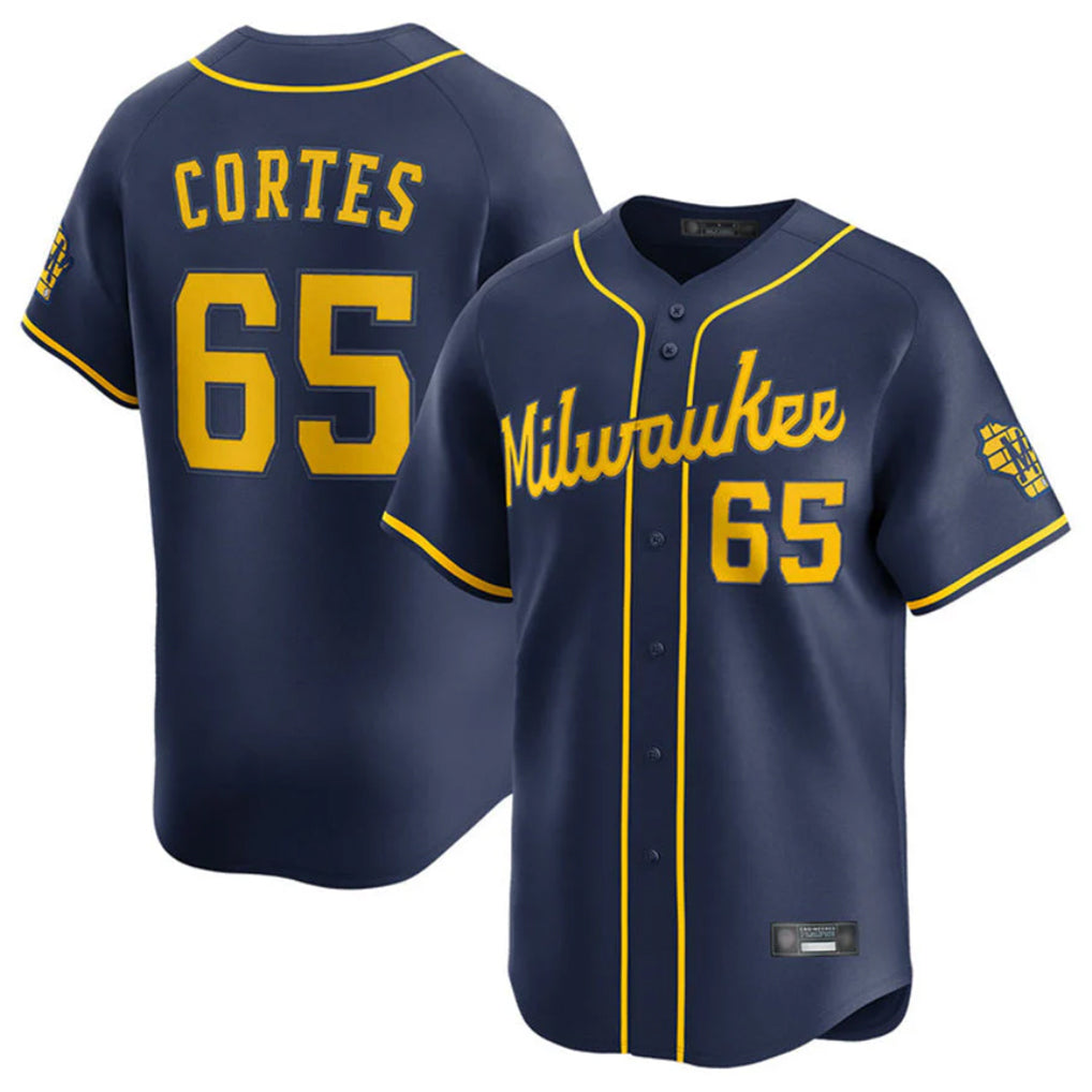 M.Brewers #65 Nestor Cortes Player Navy Home Limited Ddoa Stitched Jerseys