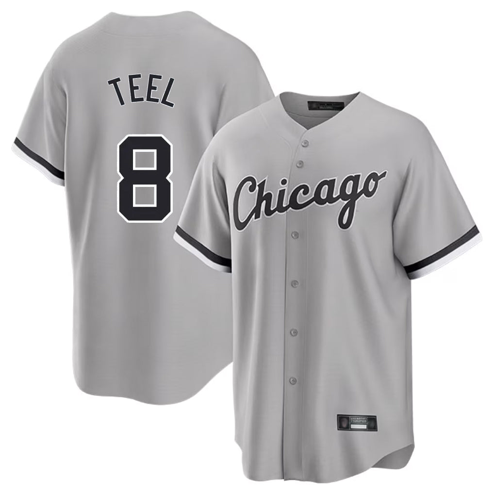C.White Sox #8 Kyle Teel Player Gray Home Game Ddoa Stitched Jerseys