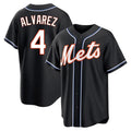 NY.Mets #4 Francisco Alvarez Player Black Fashion Out Game Ddoa Stitched Jerseys