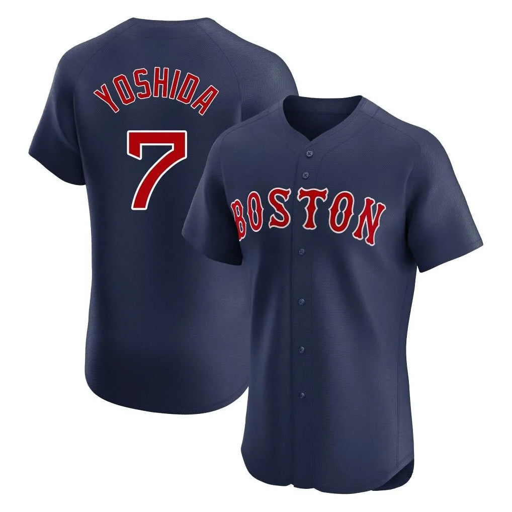 B.Red Sox #7 Masataka Yoshida Player Navy Limited Elite Home Game Ddoa Stitched Jerseys