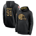C.Browns #91 Alex Wright Player Black Salute to Service Pullover Hoodies Limited Ddoa Stitched Jerseys