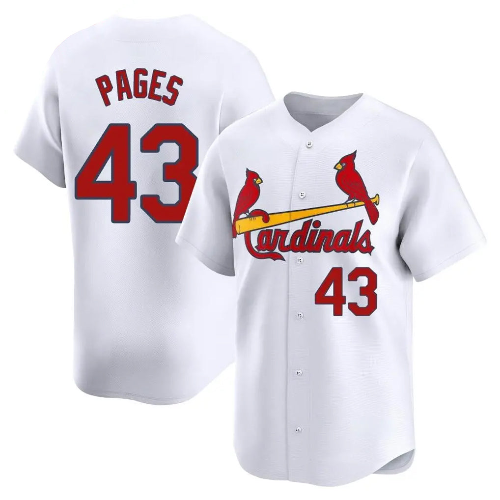 St. Louis Cardinals #43 Pedro Pages Player White Home Limited Ddoa Stitched Jerseys