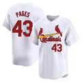St. Louis Cardinals #43 Pedro Pages Player White Home Limited Ddoa Stitched Jerseys