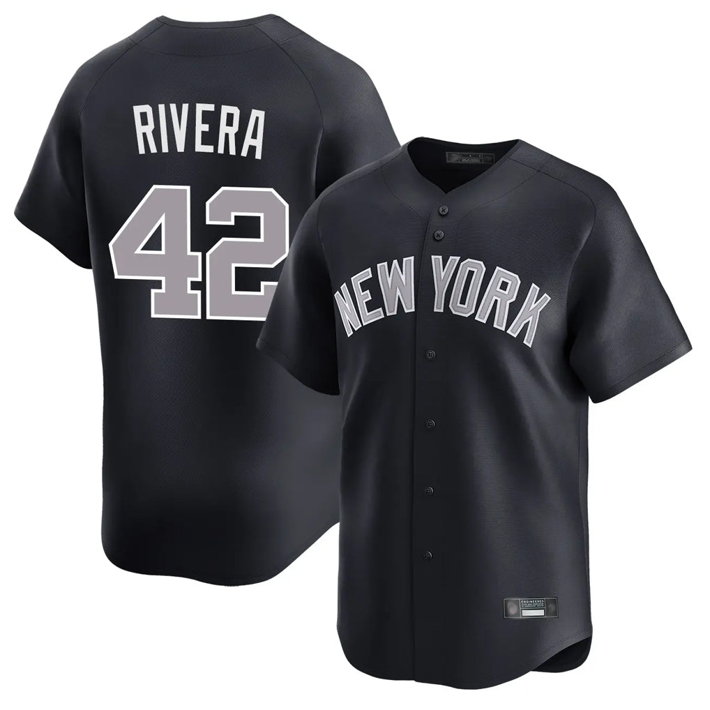 NY.Yankees #42 Mariano Rivera Player Navy Limited Home Ddoa Stitched Jerseys