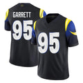 LA.Rams #95 Myles Garrett Player Black Midnight Rivalries Collection Limited Home Game Ddoa Stitched Jerseys