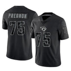 J.Jaguars #75 Emmanuel Pregnon Player Black Reflective Limited Game Ddoa Stitched Jerseys