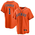 H.Astros #1 Carlos Correa Player Orange Home Game Ddoa Stitched Jerseys