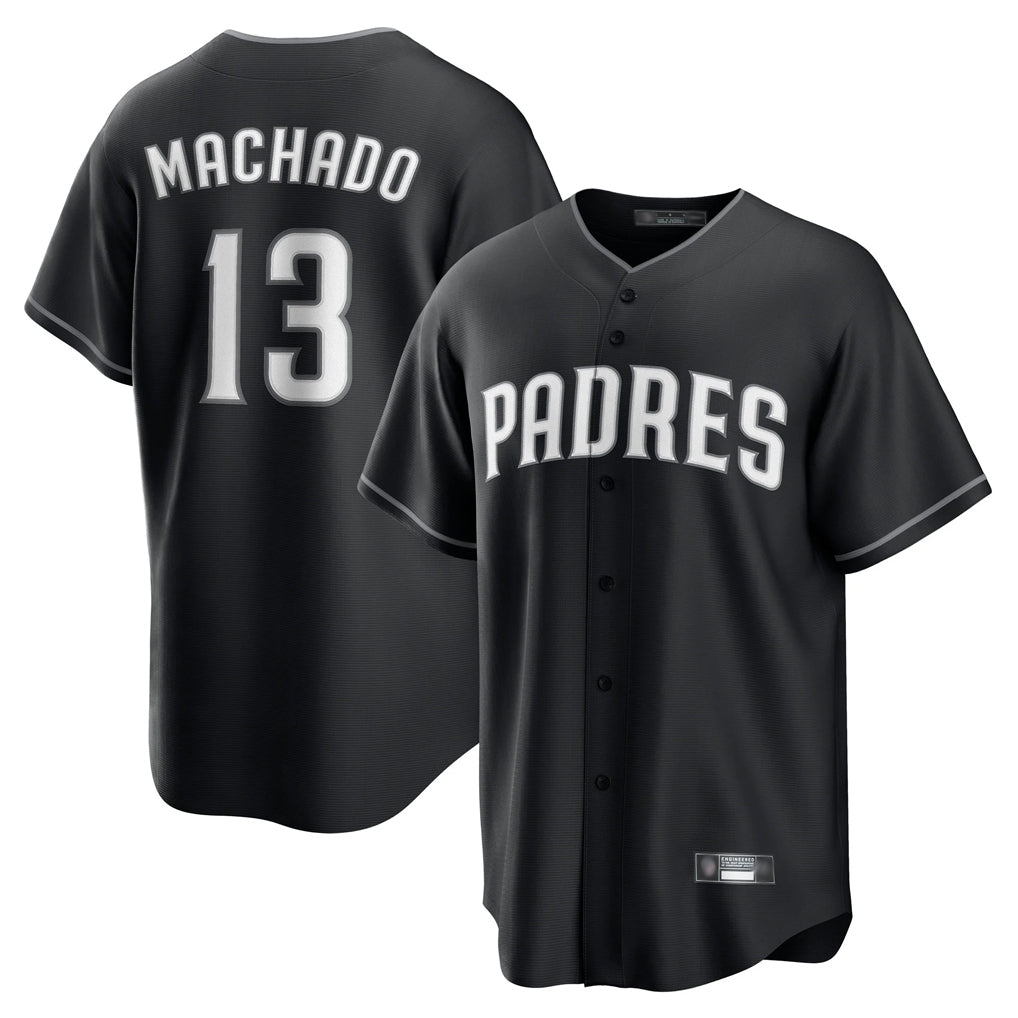 S.Diego Padres #13 Manny Machado Player Black Home Game Ddoa Stitched Jerseys