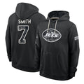NY.Jets #7 Geno Smith Player 2026 Black Logo Pullover Hoodies Limited Game Ddoa Stitched Jerseys