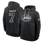 NY.Jets #7 Geno Smith Player 2026 Black Logo Pullover Hoodies Limited Game Ddoa Stitched Jerseys