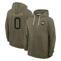 GB.Packers #0 Matthew Golden Player Olive Salute to Service Pullover Hoodies Limited Ddoa Stitched Jerseys