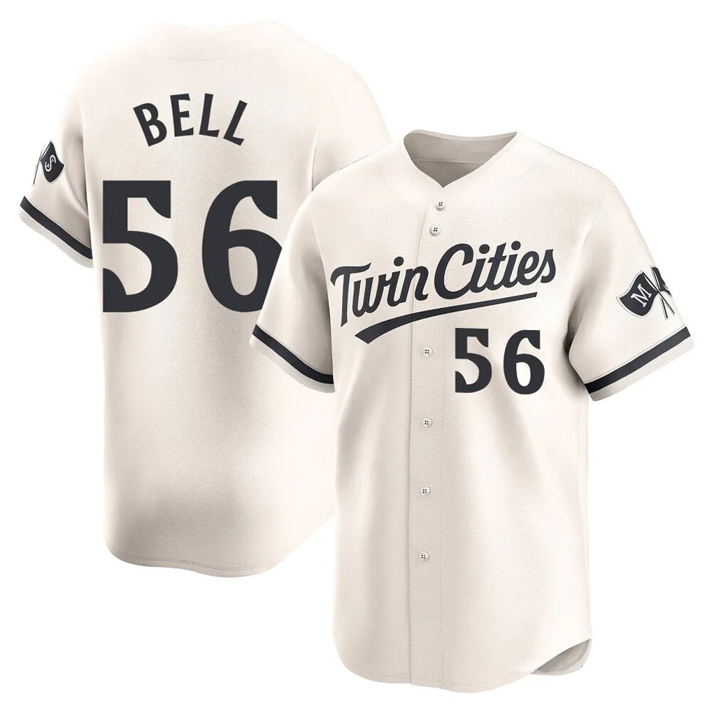 M.Twins #56 Josh Bell Player Cream Home Limited Ddoa Stitched Jerseys