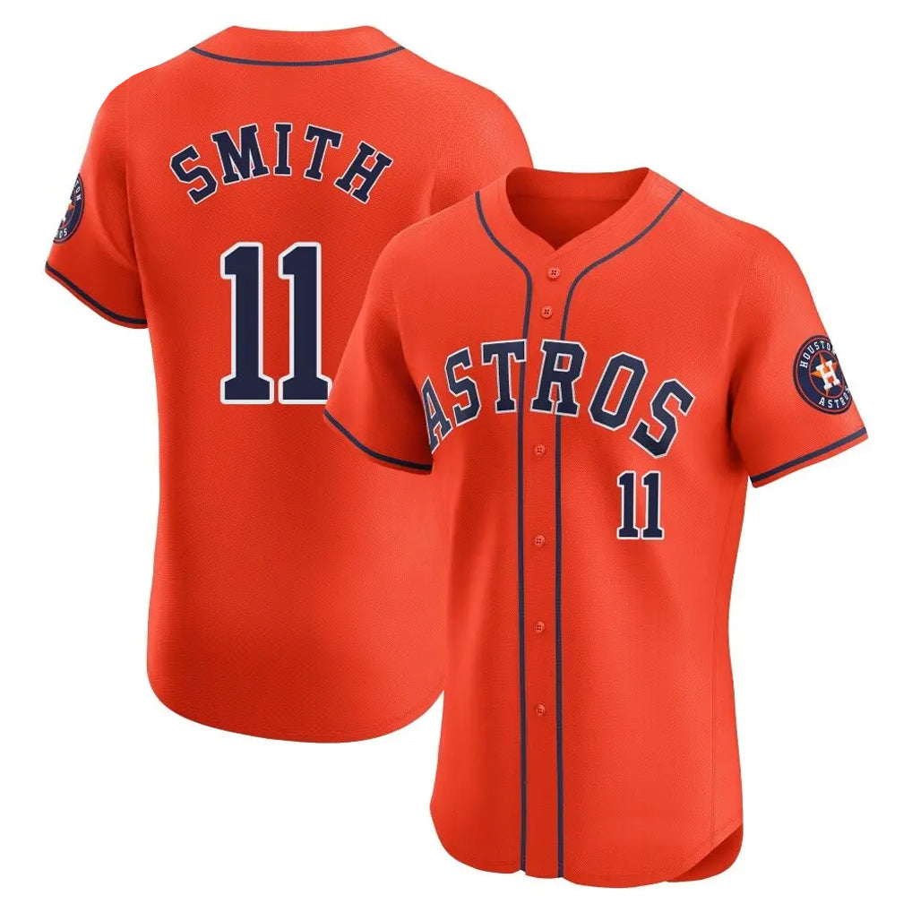 H.Astros #11 Cam Smith Player Orange Home Limited Elite Ddoa Stitched Jerseys