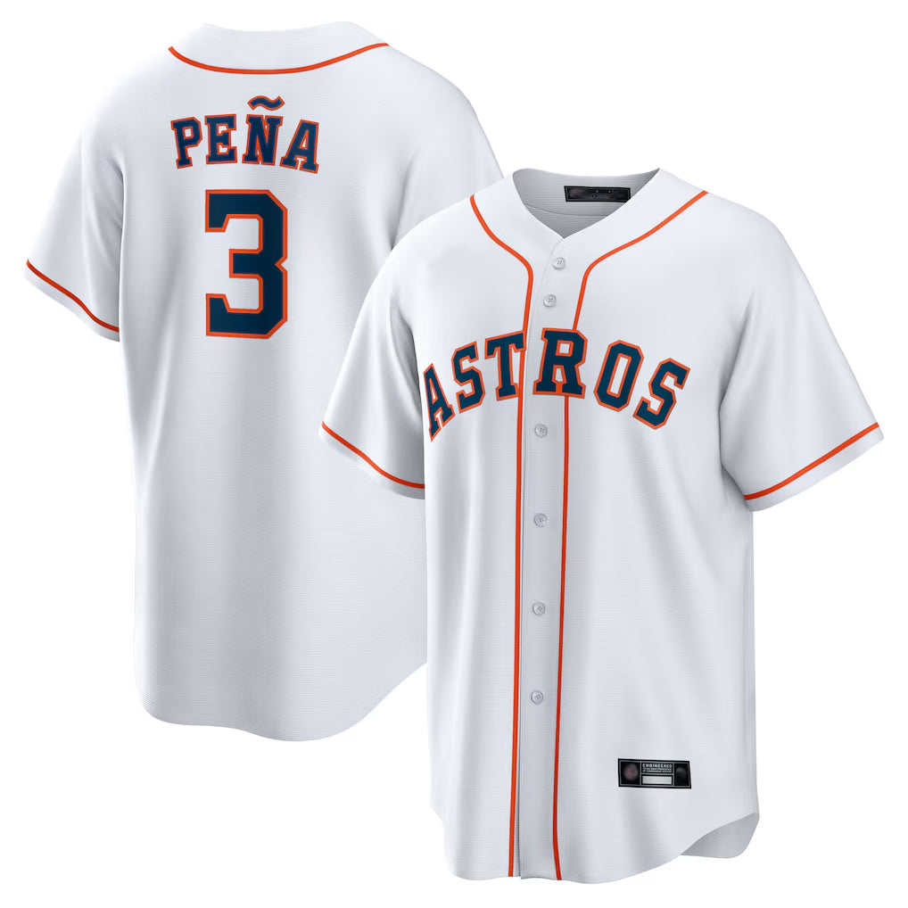 H.Astros #3 Jeremy Pe?a Player White Home Game Ddoa Stitched Jerseys