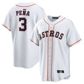 H.Astros #3 Jeremy Pe?a Player White Home Game Ddoa Stitched Jerseys