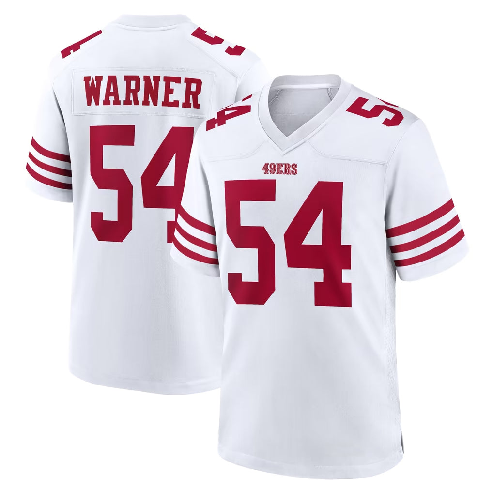SF.49ers #54 Fred Warner Player White Game Home Ddoa Stitched Jerseys