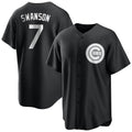 C.Cubs #7 Dansby Swanson Player Black Game Ddoa Stitched Jerseys