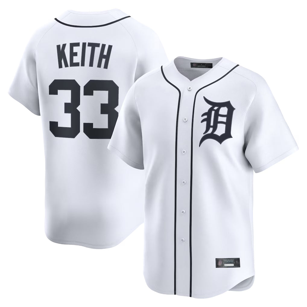 D.Tigers #33 Colt Keith Player White Home Limited Ddoa Stitched Jerseys