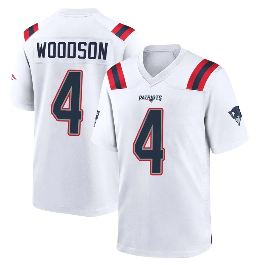 NE.Patriots #4 Craig Woodson Player White Home Game Ddoa Stitched Jerseys