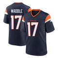 D.Broncos #17 Jaylen Waddle Player Navy Home Game Ddoa Stitched Jerseys