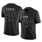 S.Seahawks #67 Charles Cross Player Black Limited Reflective Home Game Ddoa Stitched Jerseys