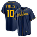 M.Brewers #10 Sal Frelick Player Navy Home Game Ddoa Stitched Jerseys