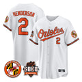 B.Orioles #2 Gunnar Henderson Player White 30th Anniversary of 2131 Home Game Ddoa Stitched Jerseys