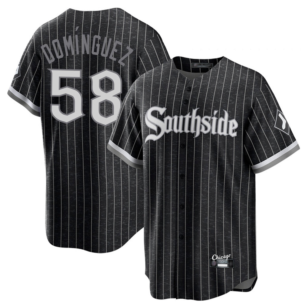C.White Sox #58 Seranthony Dom¨ªnguez Player Black City Connect Home Game Ddoa Stitched Jerseys