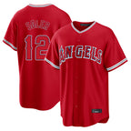 LA.Angels #12 Jorge Soler Player Red Home Game Ddoa Stitched Jerseys