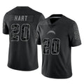 LA.Chargers #20 Cam Hart Player Black Limited Reflective Home Game Ddoa Stitched Jerseys