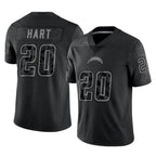 LA.Chargers #20 Cam Hart Player Black Limited Reflective Home Game Ddoa Stitched Jerseys