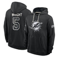 M.Dolphins #5 Jaylen Wright Player 2026 Black Logo Pullover Hoodies Limited Game Ddoa Stitched Jerseys
