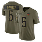W.Commanders #5 Jayden Daniels Player Olive 2025 Salute To Service Limited Home Game Ddoa Stitched Jerseys