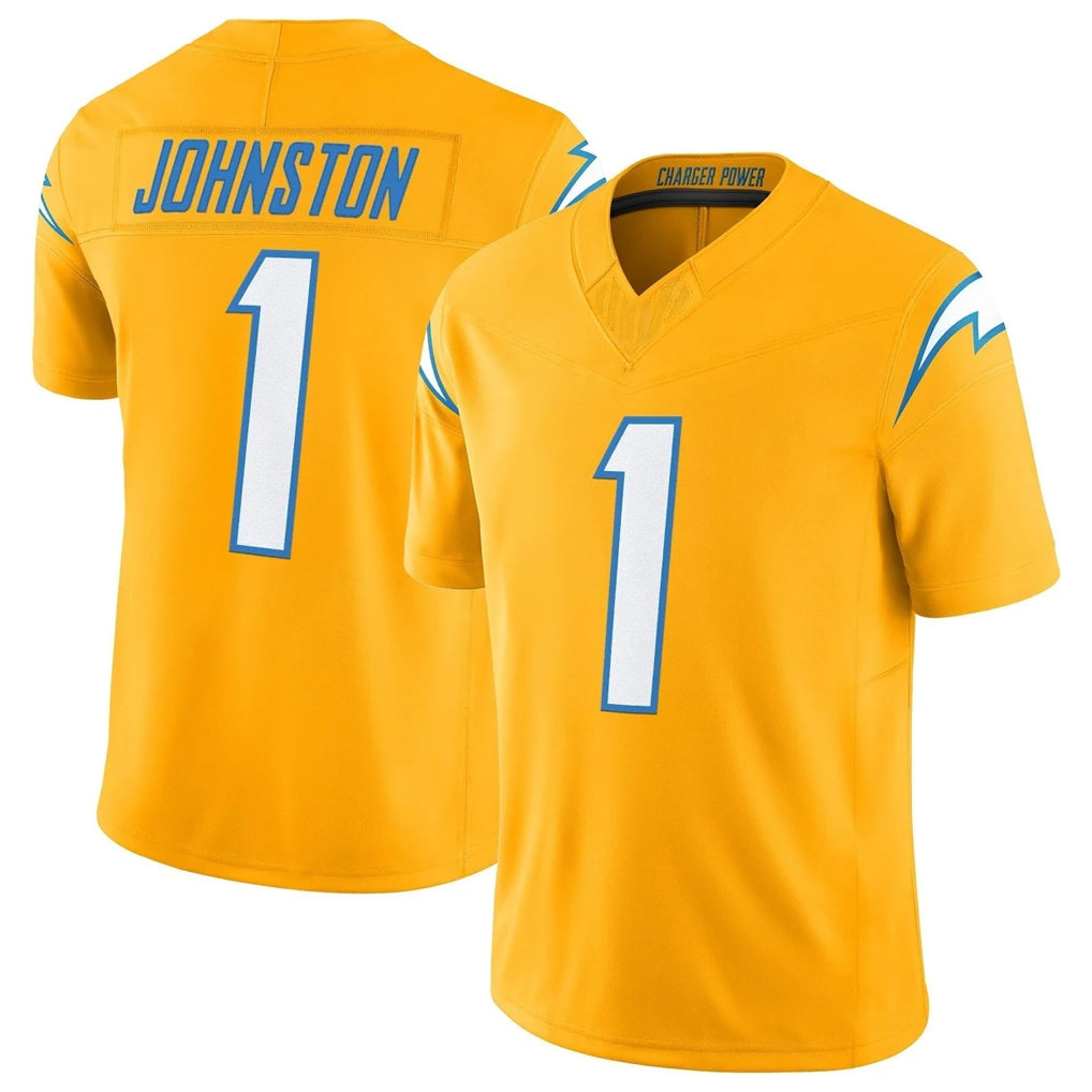 LA.Chargers #1 Quentin Johnston Player Gold Limited Vapor F.U.S.E. Home Game Ddoa Stitched Jerseys