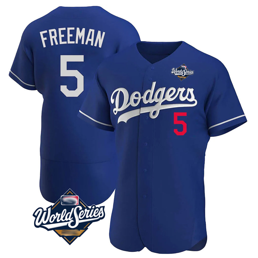 LA.Dodgers #5 Freddie Freeman Player Royal World Series Limited Elite Home Ddoa Stitched Jerseys