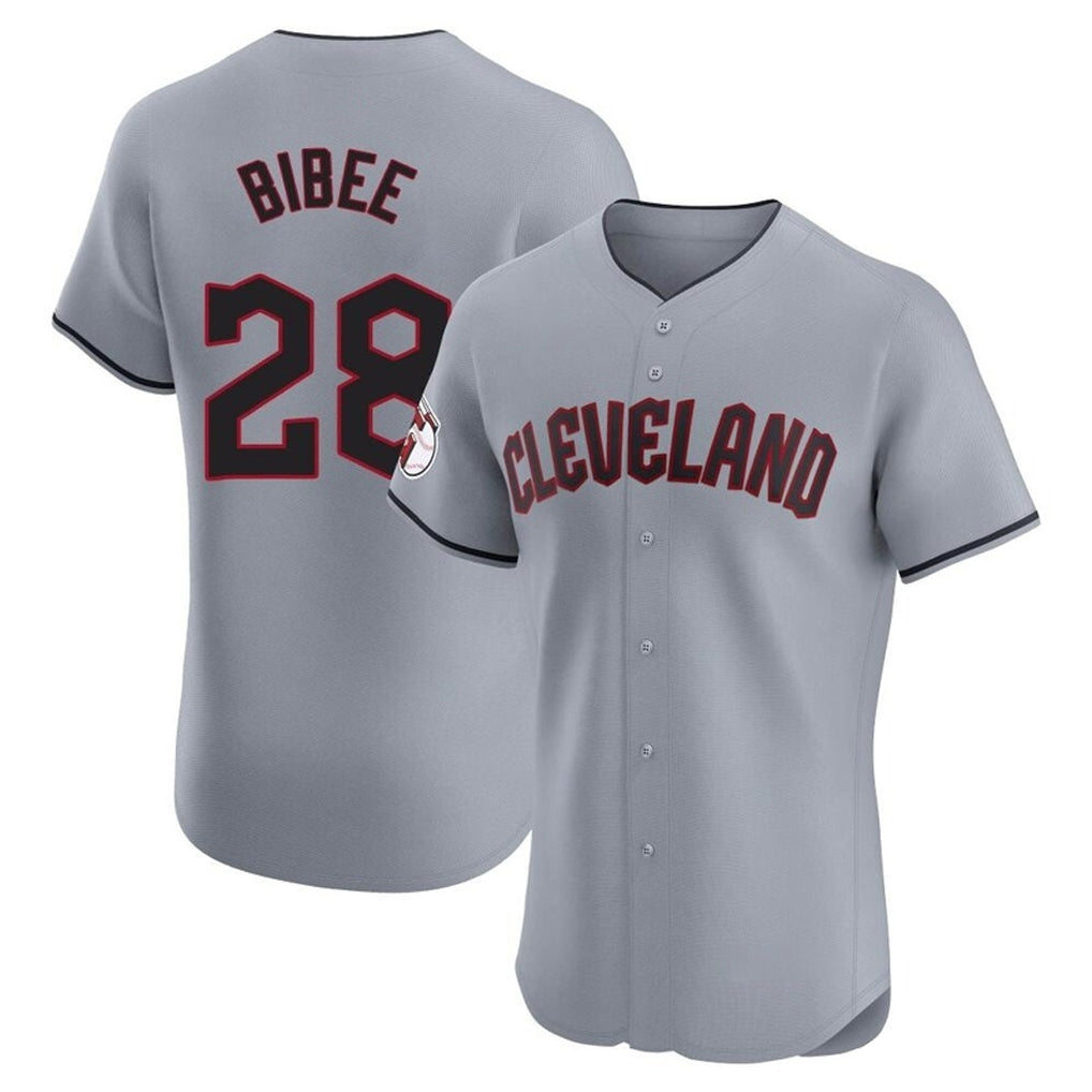 C.Guardians #28 Tanner Bibee Player Gray Road Limited Elite Home Ddoa Stitched Jerseys