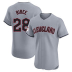 C.Guardians #28 Tanner Bibee Player Gray Road Limited Elite Home Ddoa Stitched Jerseys