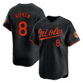 B.Orioles #8 Cal Ripken Player Black Limited Home Game Ddoa Stitched Jerseys