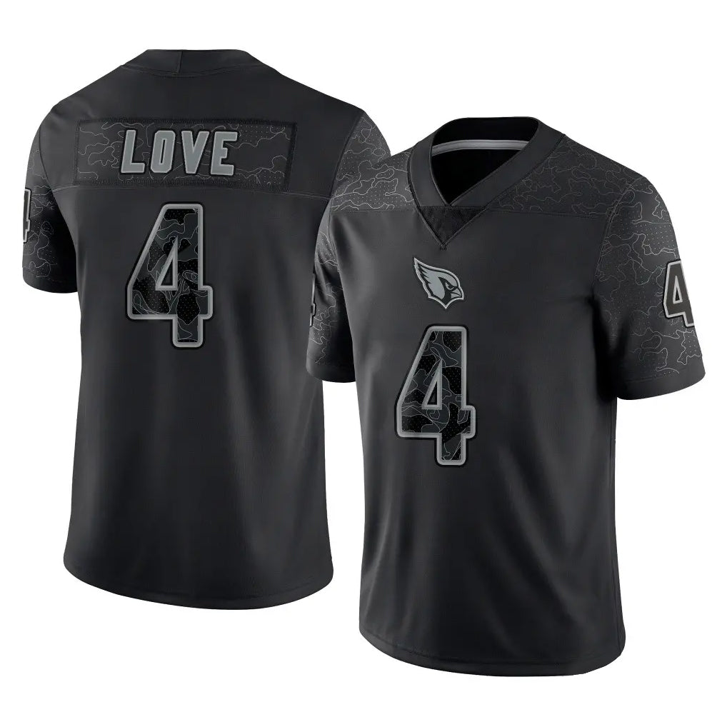 A.Cardinals #4 Jeremiyah Love Player Black RFLCTV Limited Home Game Ddoa Stitched Jerseys