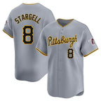 P.Pirates #8 Willie Stargell Player Gray Road Home Limited Ddoa Stitched Jerseys