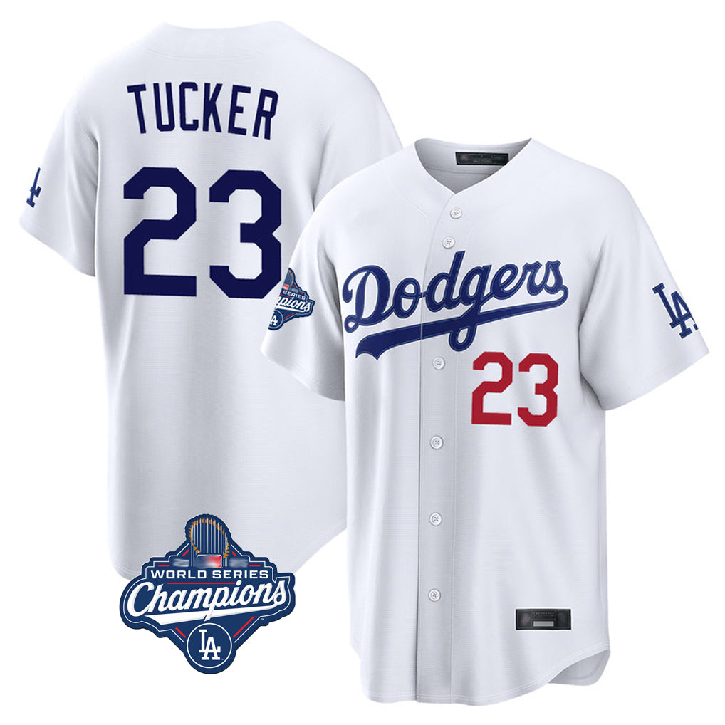 LA.Dodgers #23 Kyle Tucker Player White World Series Meet Home Game Ddoa Stitched Jerseys