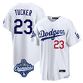LA.Dodgers #23 Kyle Tucker Player White World Series Meet Home Game Ddoa Stitched Jerseys