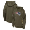 NE.Patriots ## Patriots Blank Player Olive Salute to Service Pullover Hoodies Home Game Ddoa Stitched Jerseys