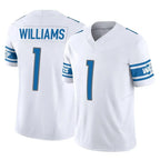 D.Lions #1 Jameson Williams Player White Vapor F.U.S.E. Limited Home Game Ddoa Stitched Jerseys