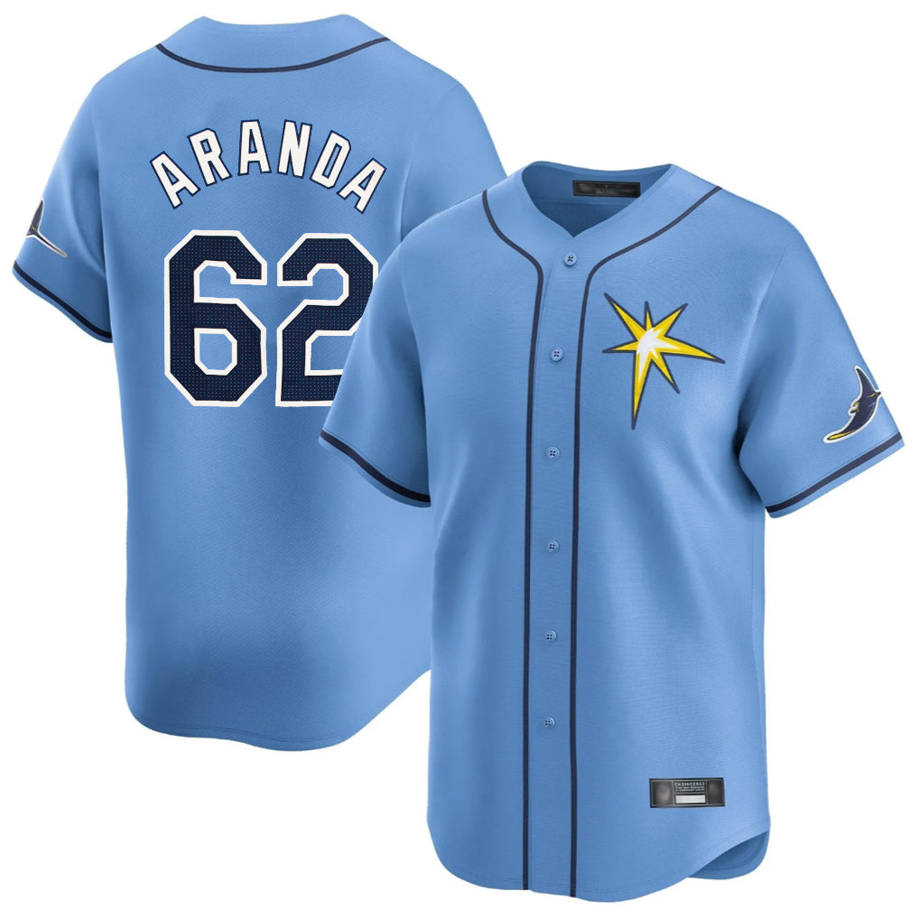 T.Bay Rays #62 Jonathan Aranda Player Light Blue Home Limited Ddoa Stitched Jerseys