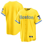 B.Red Sox ## Red Sox Blank Player Yellow Home Game Ddoa Stitched Jerseys