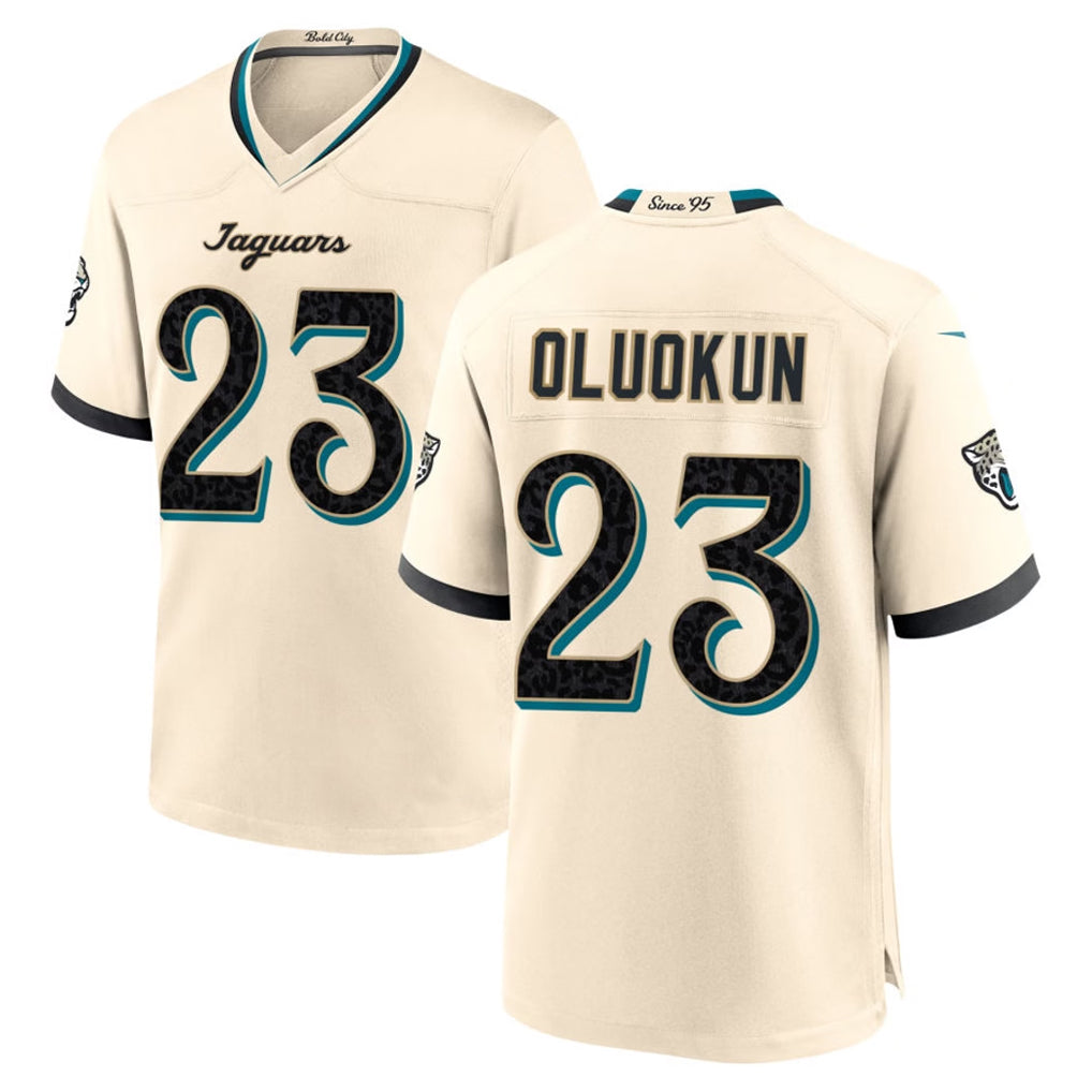 J.Jaguars #23 Foyesade Oluokun Player Natural 2026 Rivalries Collection Game Ddoa Stitched Jerseys
