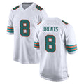 M.Dolphins #8 JuJu Brents Player White Limited Home Game Ddoa Stitched Jerseys